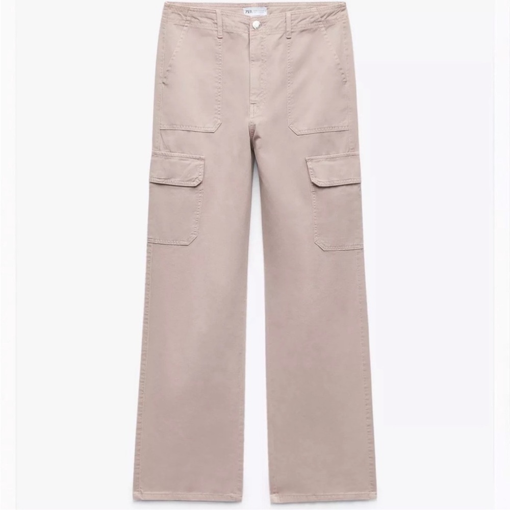 Zara Straight Leg Cargo Pants in Dusty Pink - size 6